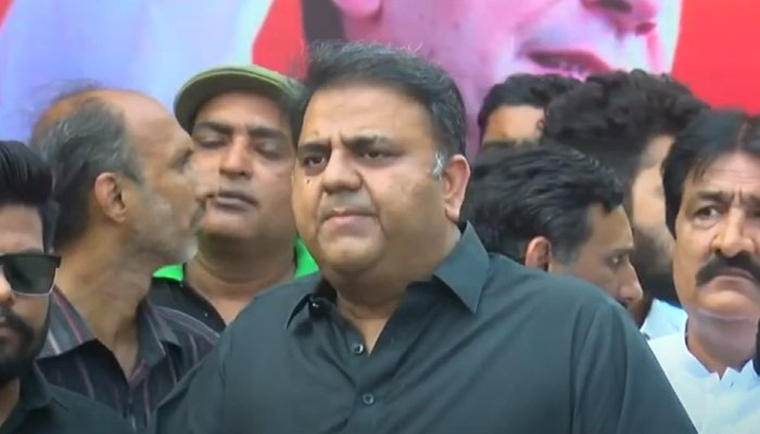 PTI Senior Vice Chairman Fawad Chaudhry addressing a press conference in Lahore, on August 13, 2022. — YouTube/HumNewsLive