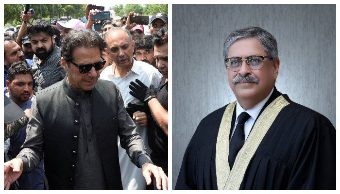PTI Chairman Imran Khan (left) and Islamabad High Court (IHC) Chief Justice Athar Minallah. — Reuters/IHC website