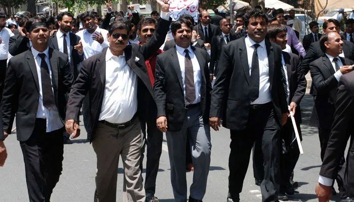 Representational image of lawyers in a protest. — Twitter/File