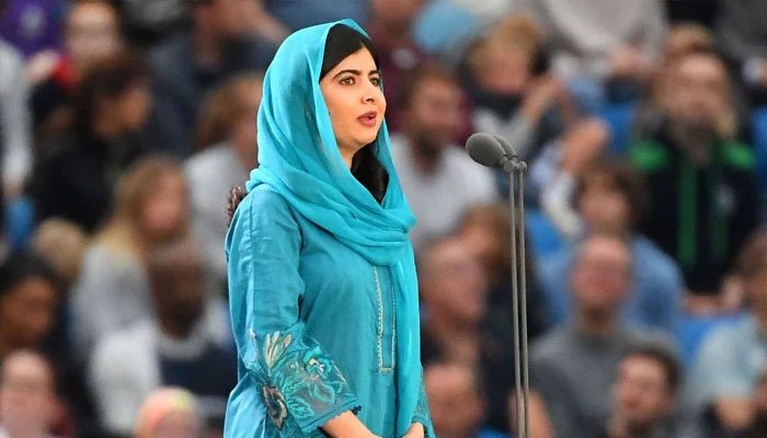 Pakistani activist Malala Yousafzai delivering a speech during the Commonwealth Games opening ceremony. —Twitter/ Birmingham 2022