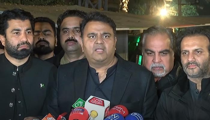 PTI Senior Vice President Fawad Chaudhry addresses a press conference in Lahore on November 28, 2022. — YouTube/GeoNewsLive