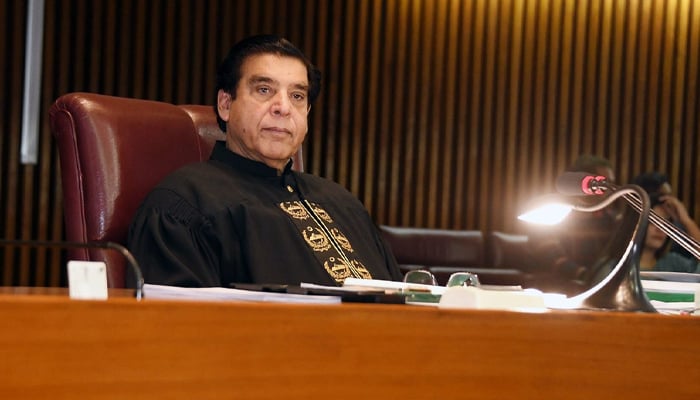 National Assembly Speaker Raja Pervez Ashraf chairing a session of the lower house in Islamabad, on November 18, 2022. — Twitter/NAofPakistan