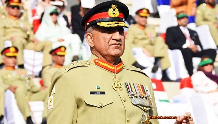 Outgoing COAS General Qamar Javed Bajwa observes a military event. — ISPR/File