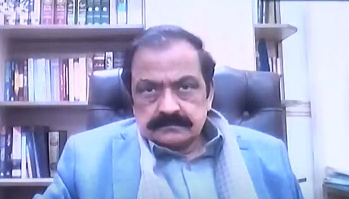 Interior Minister Rana Sanaullah. — YouTube/Geo News/screengrab