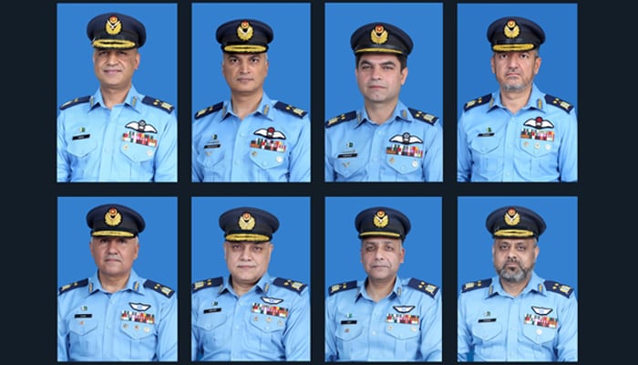 The photographs of the promoted Pakistan Air Force officers. — PAF