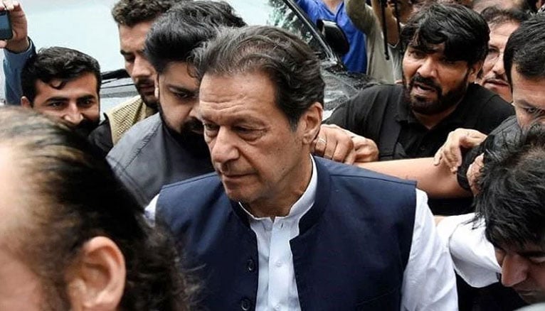 Former prime minister Imran Khan appears before court seeking an extension in his bail on August 25, 2022. — Reuters