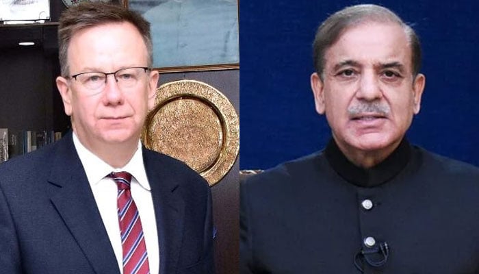 Ambassador of Poland to Pakistan Maciej Pisarski, Prime Minister Shehbaz Sharif. —APP/Prime Ministers Office