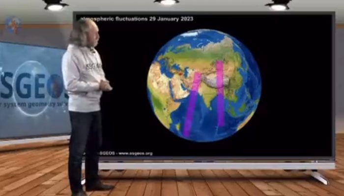 Screengrab of a video of the Dutch researcher who predicted earthquakes in Pakistan, India and Afghanistan. — Twitter