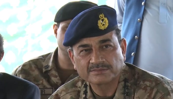 Chief of Army Staff (COAS) General Asim Munir duirng his interaction with leaders of Balochistan. — Screengrab/ISPR video