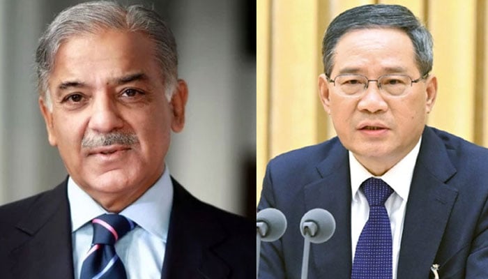 Prime Minister Shehbaz Sharif (left) and his Chinese counterpart Li Qiang. — Radio Pakistan/File
