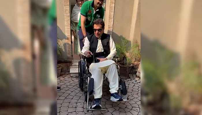 Former prime minister Imran Khan leaves for Islamabad.— PTI video