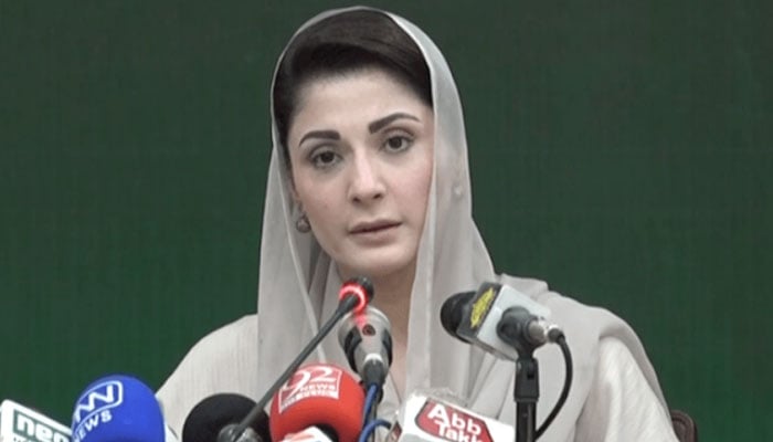 Pakistan Muslim League-Nawaz (PML-N) Senior Vice President Maryam Nawaz addresses a press conference. — APP/File