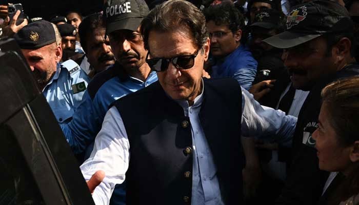 Former prime minister Imran Khan arrives at an Islamabad court for a hearing. — AFP/File